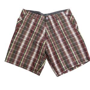 VTG Mada Skate Shorts Men's Size 34 Plaid Chino 11" Inseam